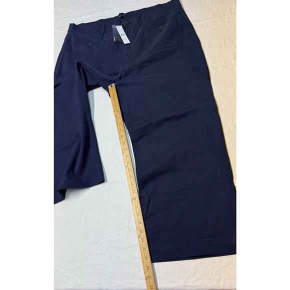 J. Crew women’s Sailor Slim Wide-Leg Chino Pant Size 35 navy blue BY637 NWT - Picture 4 of 9
